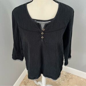 Women’s extra large, Christopher & Banks, three-quarter sleeve shirt